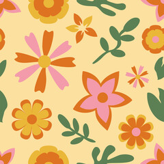 flower floral vintage seamless pattern. This is a retro flower repeat vector illustration. Design for decorative, wallpaper, shirts, clothing, tablecloths, blankets, wrapping, texture, textile,