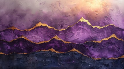 A rich, textured abstract painting with deep violet and indigo layers.  - obrazy, fototapety, plakaty
