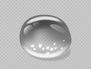 Realistic Transparent Water Droplet, Dew, Or Tear, Depicted As An Isolated 3d Vector Graphic Design Element - 791820942