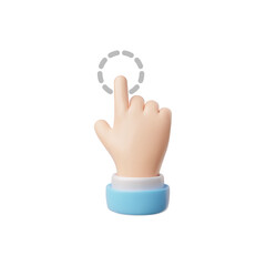 3d touch control finger touch icon on isolated background.