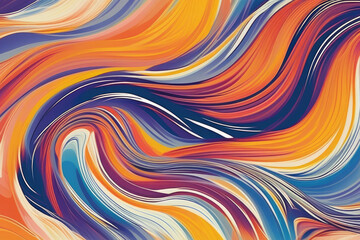 Obraz premium Abstract background. Smooth multi-colored lines and curves. Watercolor mixing of paints.