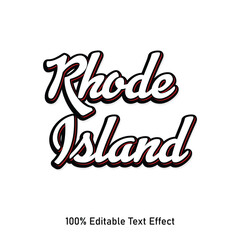 Rhode Island text effect vector. Editable college t-shirt design printable text effect vector. 3d text effect vector.