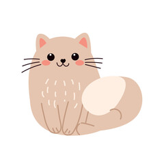 Cartoon cat characters. Different cat`s poses. Flat color simple style design. 