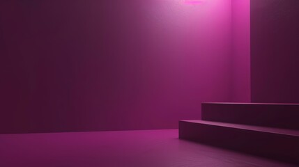 Dark plum gradient background, Cat of mauve light and technological computational, mauve tones, minimalism, dark plum background, 3D rendered