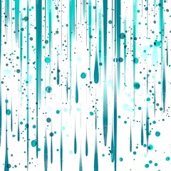 Digital rain pattern in white and teal, dynamic and fluid tech aesthetic