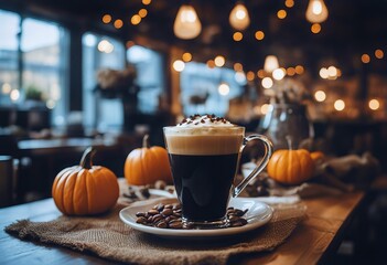 amidst Halloween festivities charming fall decorations your coffee Perfect Enjoy cafe