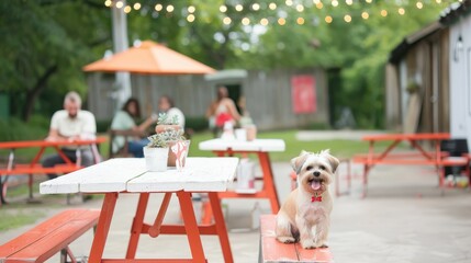 Dogfriendly beer garden day, pets and pints, social pups, community tails  43 - obrazy, fototapety, plakaty