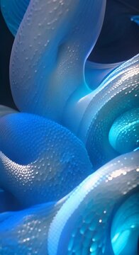 A 3D rendering of a blue and green abstract shape that looks like a coral reef.