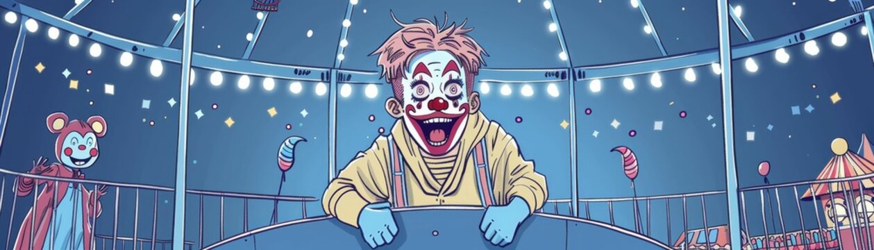 Creepy carnival, rides and games, clowns and fortune tellers, thrilling fun  52