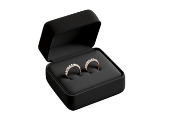 3d diamond ring in ring box