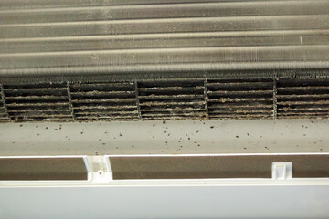 Dirty air conditioner system before cleaning
