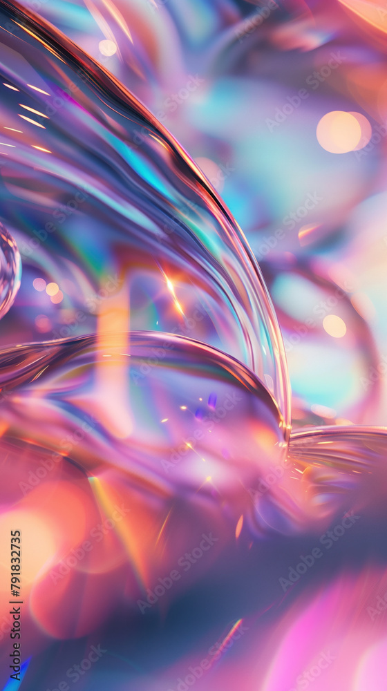 Poster Abstract background with reflections and caustics. Hi-tech. Futuristic background image. Created with Generative AI technology.