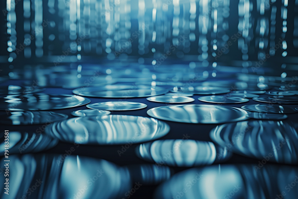 Poster abstract background with reflections and caustics. hi-tech. futuristic background image. created wit