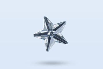 silver star jewels sticker isolated on gray background - 791833598
