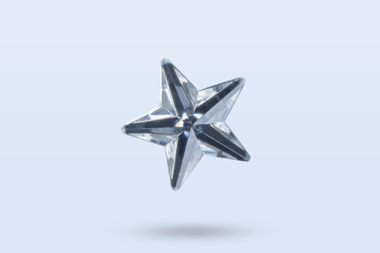 silver star jewels sticker isolated on gray background