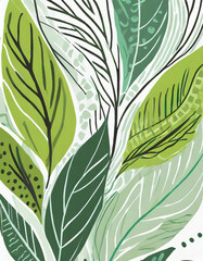 Art illustration of leaf pattern 