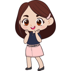 happy woman with hands on face