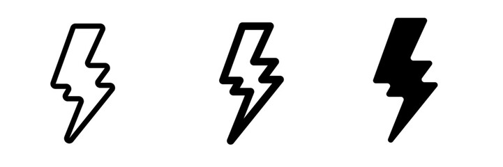 line icon High Energy Thunder and Bolt Vector Logo Concept