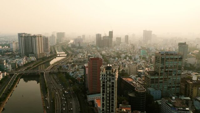 Aerial view of Ho Chi Minh City in Vietnam