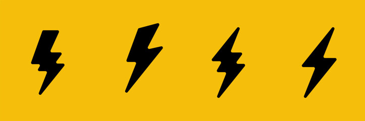 Thunder Energy Flash Bolt Icon Vector Logo