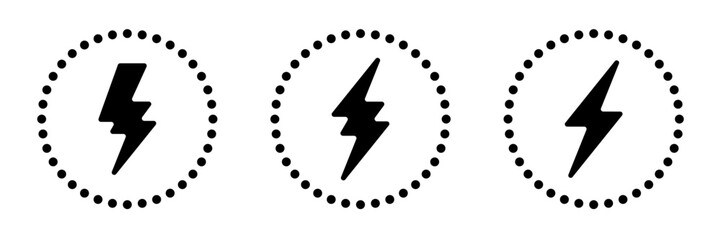 Battery charge Thunder Power Flash and Bolt Energy Vector Icon Logo