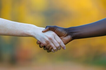 Human Connection Concept with Intertwined Multicultural Hands