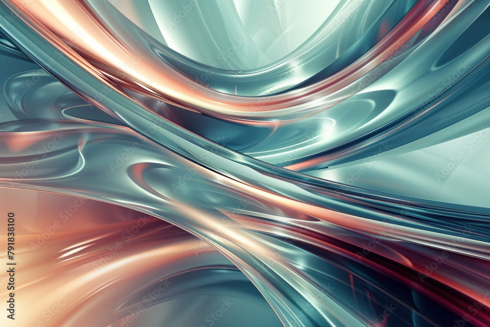 Poster Abstract background with reflections and caustics. Hi-tech. Futuristic background image. Created with Generative AI technology.