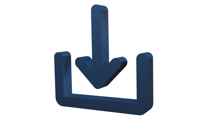 blue download symbol 3d render isolated, dark blue download icon 3d render isolated, download symbol isolated