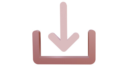 pink download symbol 3d render isolated, pink download icon 3d render isolated, download symbol isolated