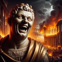 Roman Emperor Nero, 로마의 대화재, 네로황제 - obrazy, fototapety, plakaty