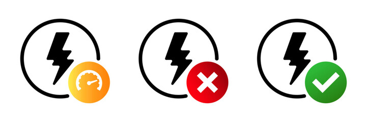 Power Surge Bolt and Thunder Icon Vector Illustration