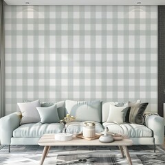Gingham pattern wallpaper