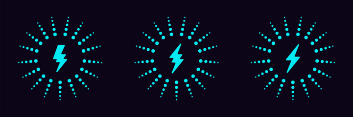 Battery charge Dynamic Energy and Thunder Bolt Vector Icon Logo
