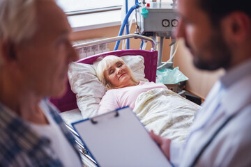 Old woman in hospital