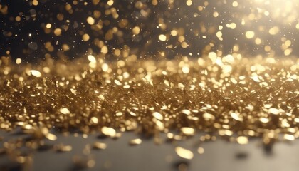 'depth field effect air gold render. particles. sparkles particles viscous cloud confetti have...