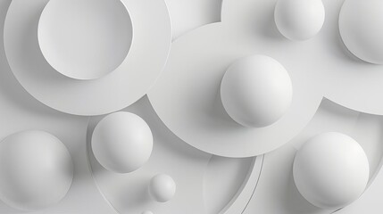 abstract geometric composition with white 3d shapes modern design