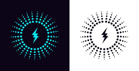 Electric Power and Thunder Flash Bolt Vector Icon