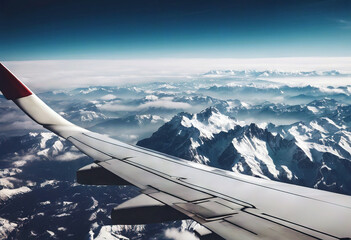 'view Alps window mountain Romantic travel Beautiful moment caps plane snow Italy Porthole framed...