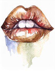 lips watercolor