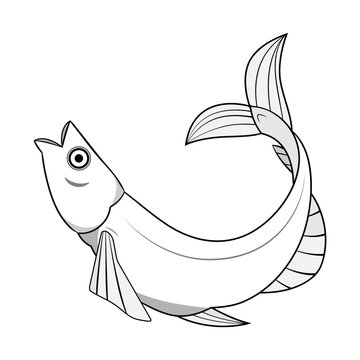 Vector of asia fish illustration. Two toon flat for graphic design.