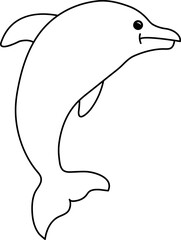 Charming hand-drawn flat dolphin outline vector.