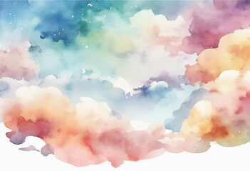 'watercolor sky vector background painted clouds abstract illustration watercolor Hand'