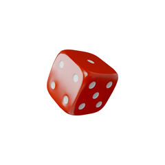 Vector red gambling dice, numbers 5, 4, 1. Isolated background.