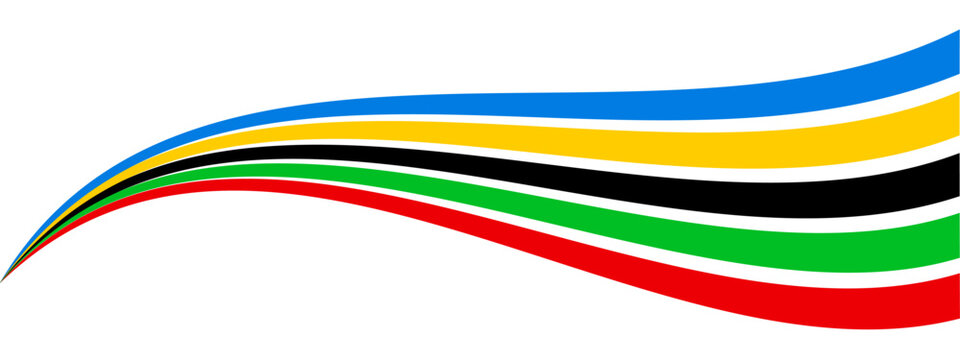 Colored olympic games rainbow wave isolated - vector