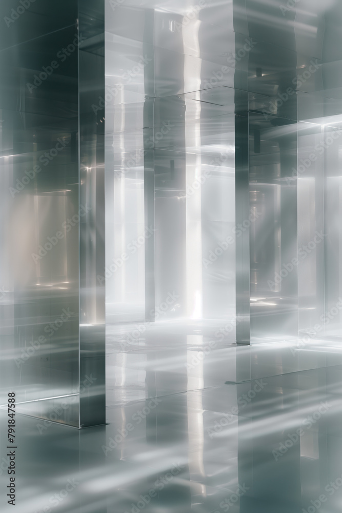 Poster Abstract background with reflections and caustics. Hi-tech. Futuristic background image. Created with Generative AI technology.