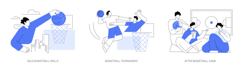 Basketball isolated cartoon vector illustrations se