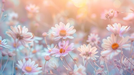 pastelcolored daisy flower pattern delicate and feminine floral background soft and dreamy spring or summer design