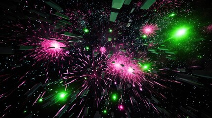 Fototapeta premium Spectacular Cosmic Fireworks Display in Deep Space