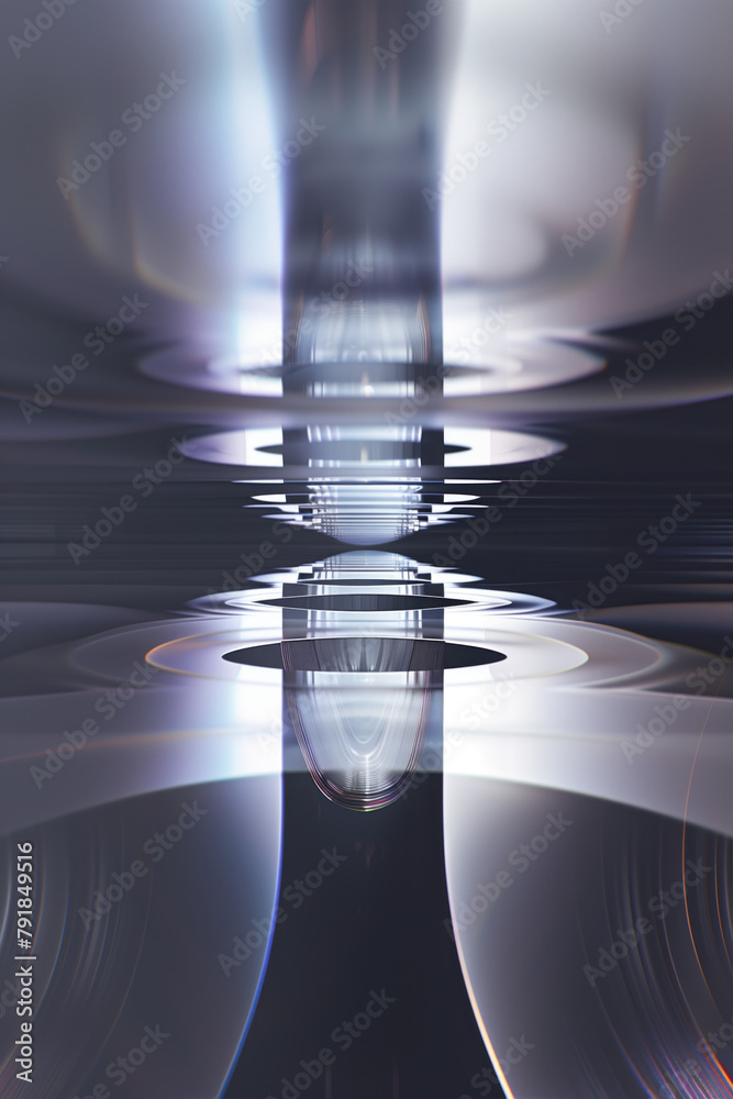 Poster Abstract background with reflections and caustics. Hi-tech. Futuristic background image. Created with Generative AI technology.
