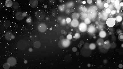 Foto auf Leinwand Blurry magic glitter explosion texture with bokeh white light overlay over black transparent background. Christmas round stardust festive backdrop with star glow. © Mark